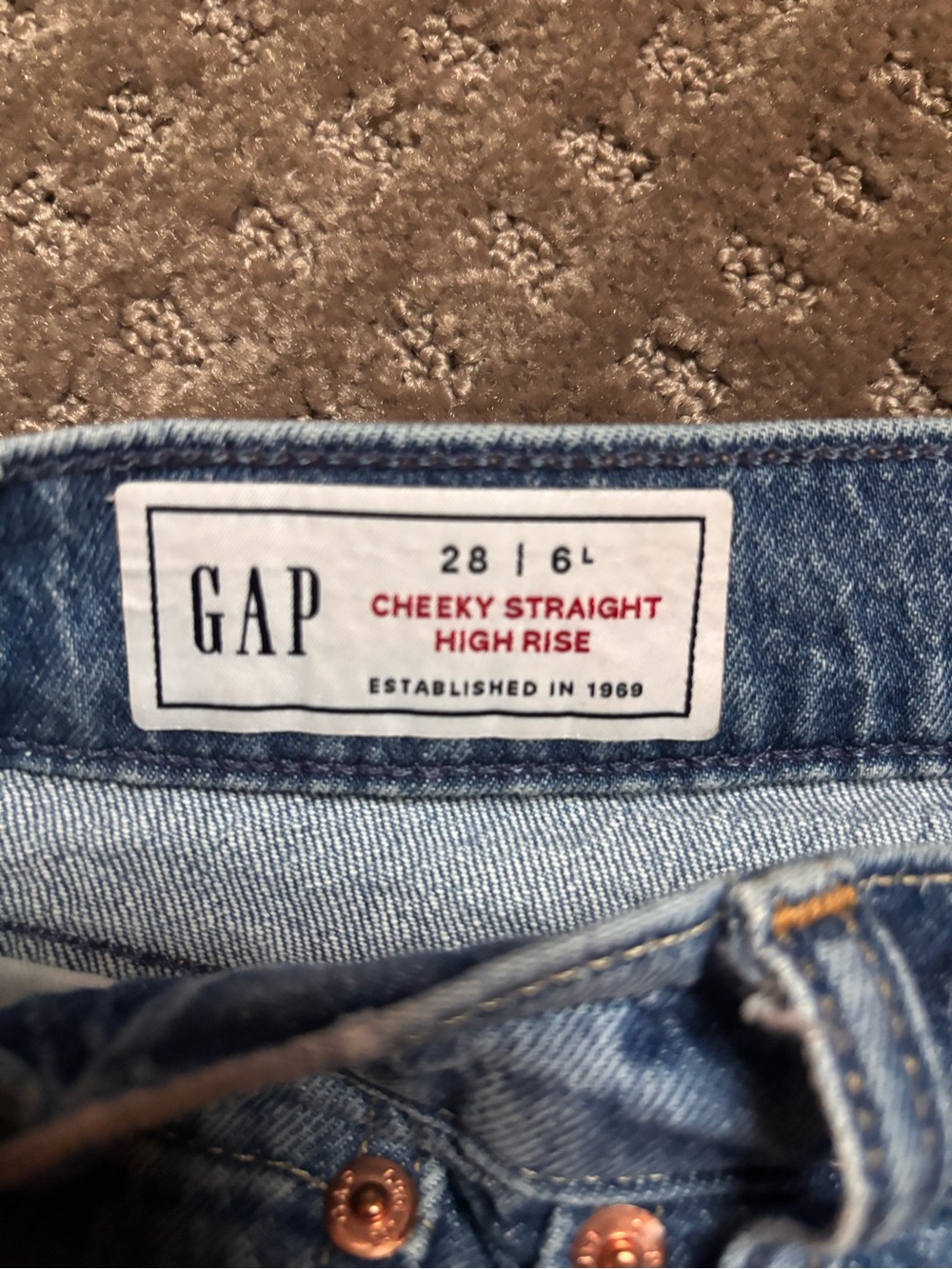 GAP Cheeky Straight High Rise Jeans - Light Blue